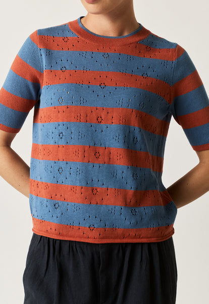 Rana Knit Tee - Terracotta Stripe | Nancybird