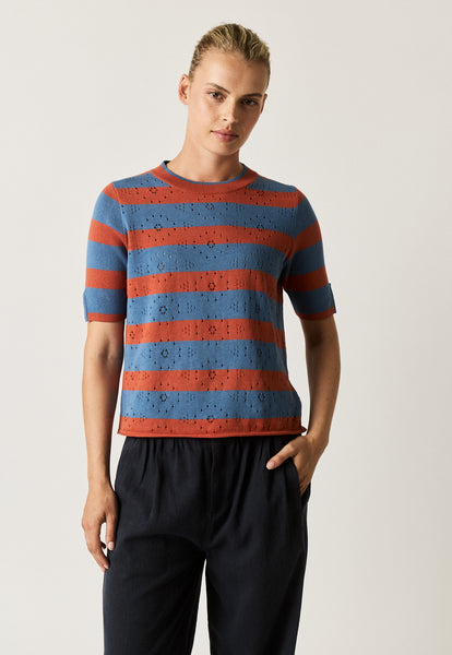 Rana Knit Tee - Terracotta Stripe | Nancybird