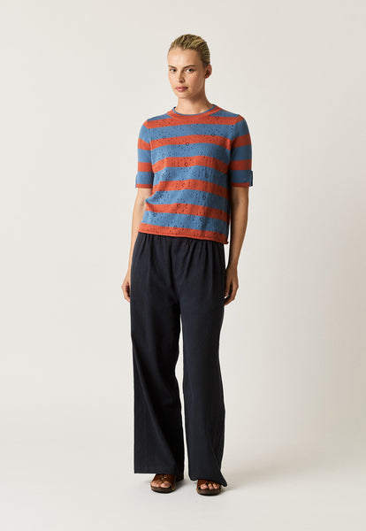 Rana Knit Tee - Terracotta Stripe | Nancybird