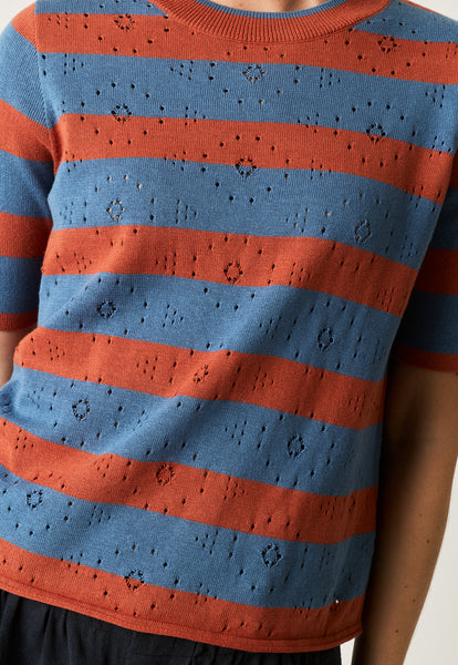 Rana Knit Tee - Terracotta Stripe | Nancybird