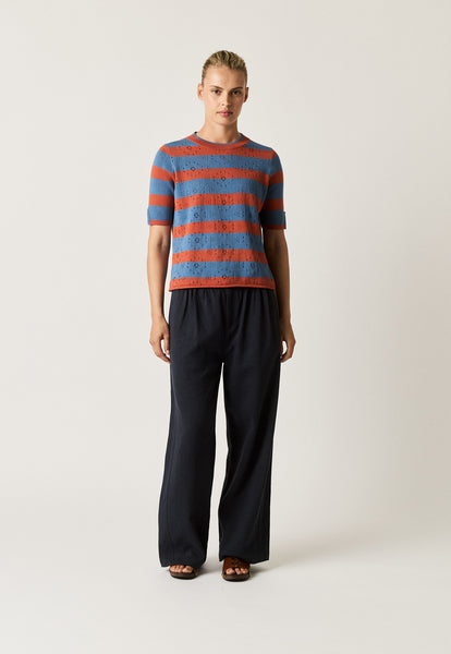 Rana Knit Tee - Terracotta Stripe | Nancybird