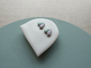 Bird’s Tail Stud Earrings - Mint & Lavender | And O Designs