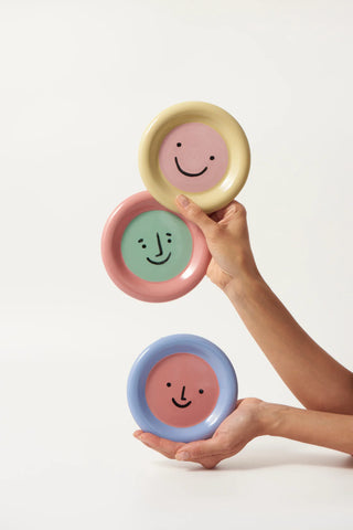 Smiley Plate Green Pink | Jones and Co.