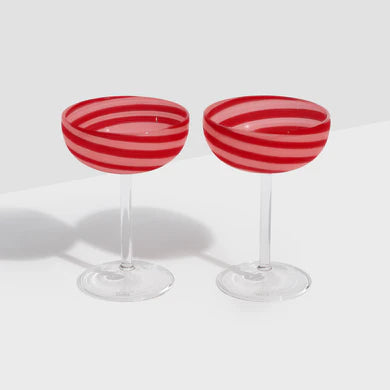 TWO X SWIRL COUPE GLASSES | RED/PINK | Fazeek