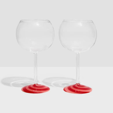TWO X SWIRL WINE GLASSES | RED/PINK | Fazeek
