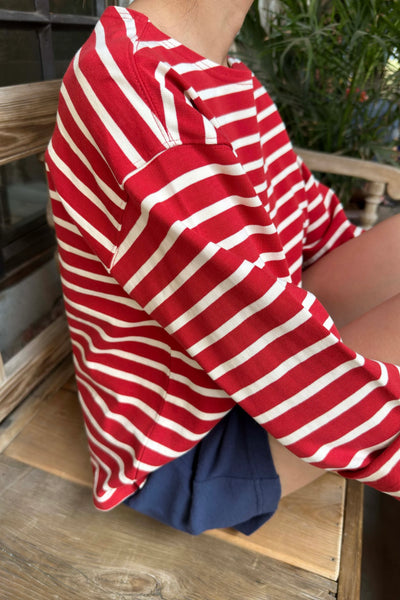 Sailor Top - White Stripe on Red | Le Bon Shoppe