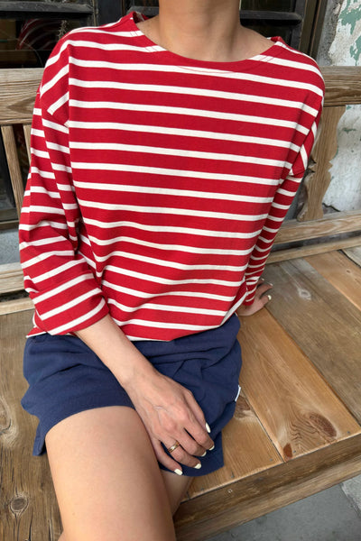 Sailor Top - White Stripe on Red | Le Bon Shoppe