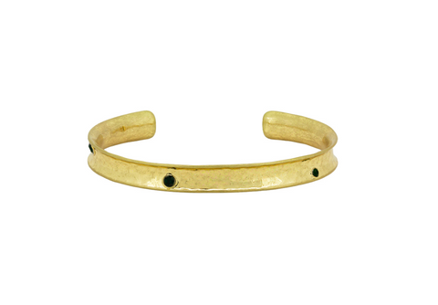 Gold Emerald Scatted Crystal Cuff | Tiger Tree