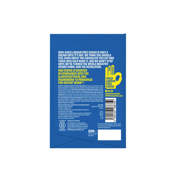 UP UP Dark Sea Salt Chocolate 120g | Up Up Chocolate