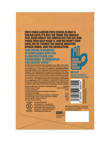 UP UP Sweet Orange Milk 120G | Up Up Chocolate