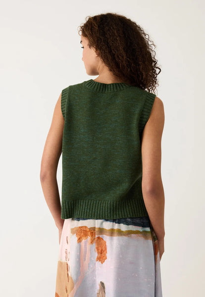 Billie Cable Vest - Cypress Green | Nancybird