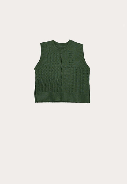 Billie Cable Vest - Cypress Green | Nancybird