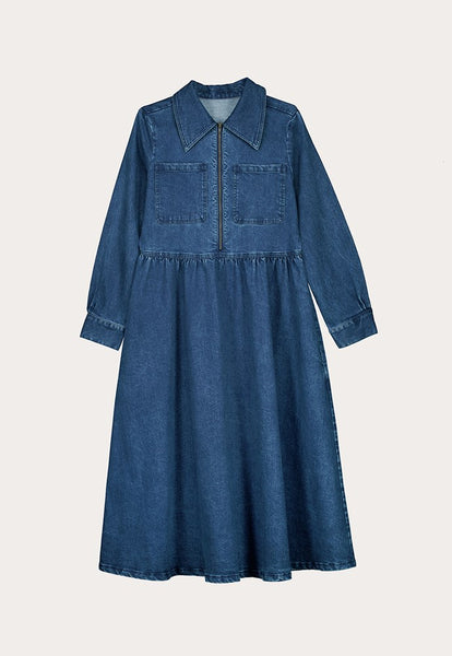 Myra Dress - Dark Wash | Nancybird