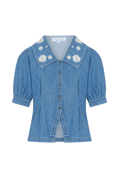Cassie Top  - MALIBU EMB  | Seventy + Mochi