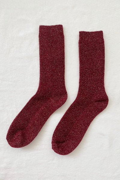 Winter Sparkle Socks - Wine | Le Bon Shoppe