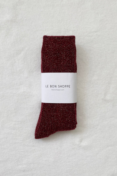 Winter Sparkle Socks - Wine | Le Bon Shoppe