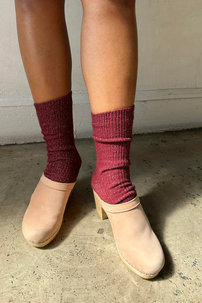 Winter Sparkle Socks - Wine | Le Bon Shoppe