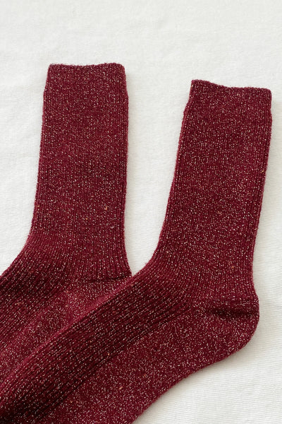Winter Sparkle Socks - Wine | Le Bon Shoppe