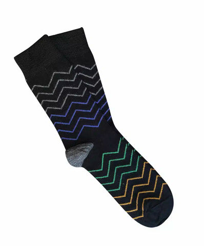 Waves Black Merino Wool Socks | Tightology