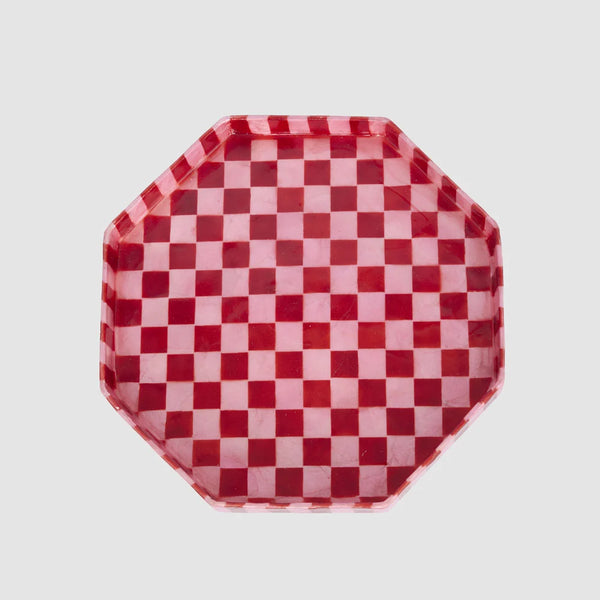 Checker Cake Stand Red & Pink Small | Florabelle