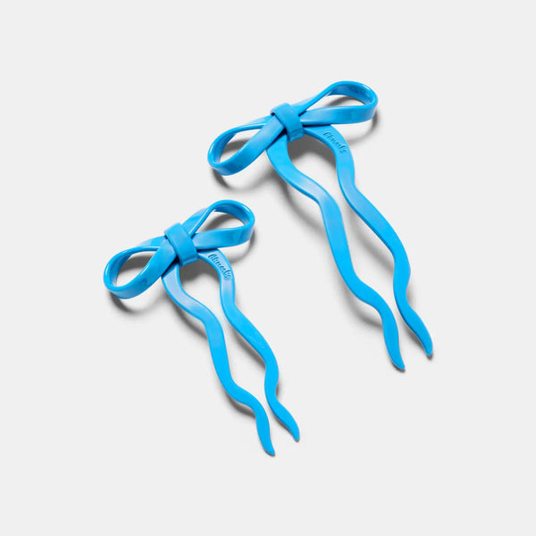 Small Bow Hairpin in Blue | Chunks