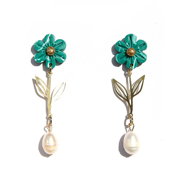 Emerald Flower Drops | Kingston Jewellery