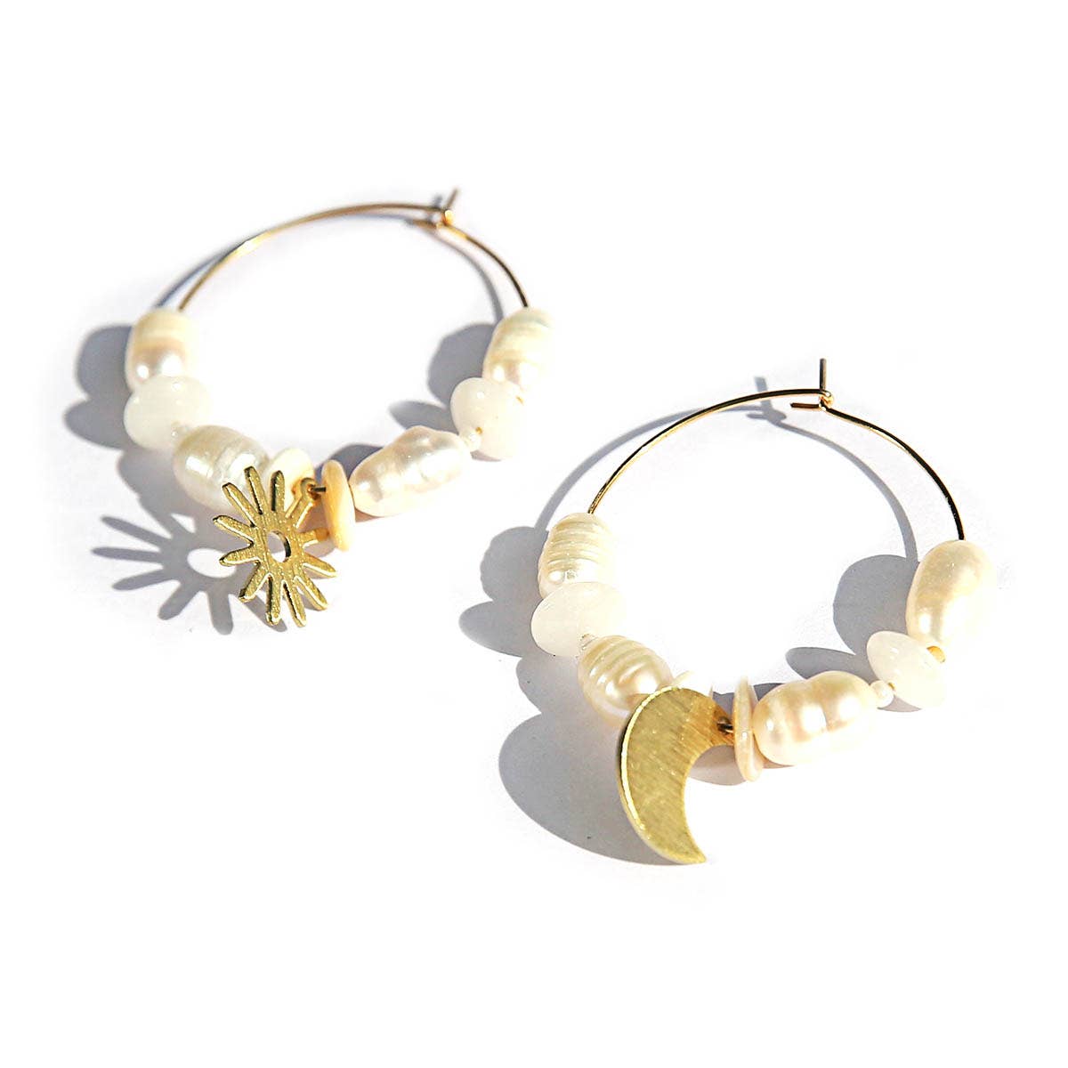 Large Sun and Moon Hoops | Kingston Jewellery
