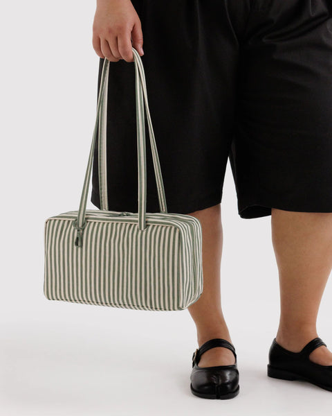 Baggu | Nylon Bowler Bag | Sage Stripe