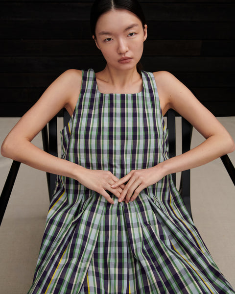 AUTHOR DRESS - Violet Check | Kowtow