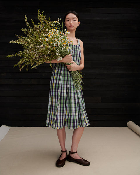 AUTHOR DRESS - Violet Check | Kowtow