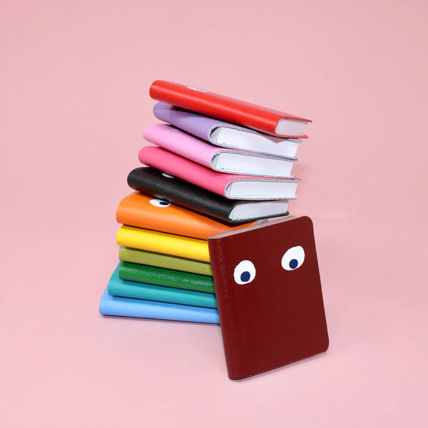 Googly Eye Mini Leather Notebook | Ark Colour Design | Hot Pink