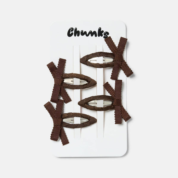 Bow Snap Clips in Chocolate | Chunks