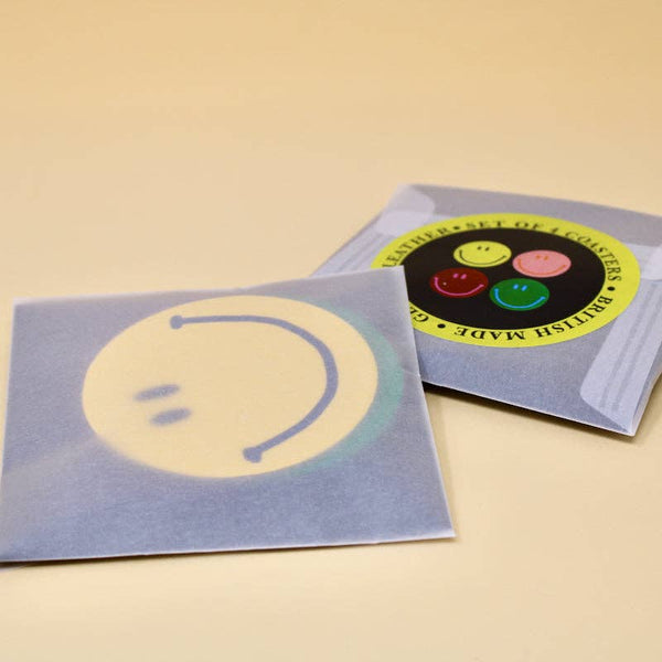 Happy Face Coasters - Set of 4 | Ark Colour Design
