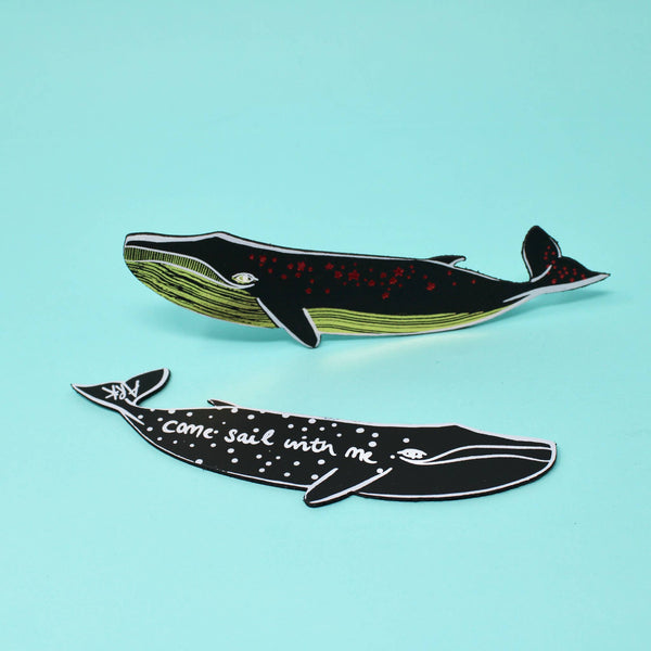 Whale 'Sail with Me' Bookmark | Ark Colour Design