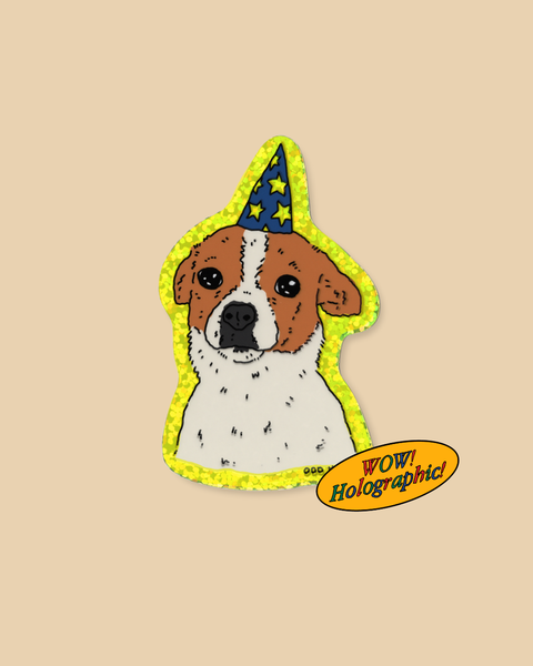 Wizard Puppy Holographic Sticker | Odd Hand Co