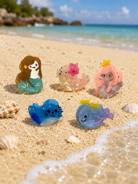 Set of 5 Mini Sea Hair Clips | Tiger Tree