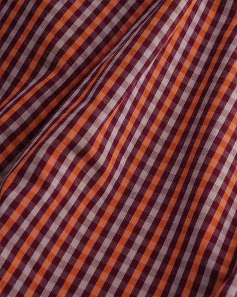 Belle Dress - Maroon Check | Kowtow