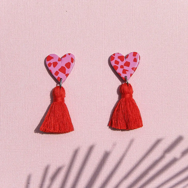 Terrazzo Heart Tassels Earring | Kingston Jewellery