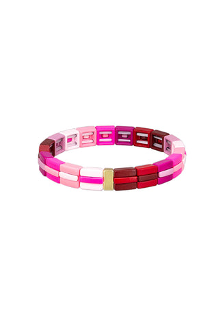 Pink Slim Tile Bracelet | Tiger Tree