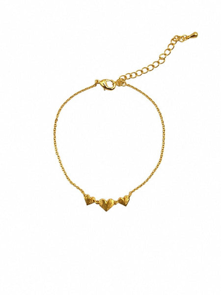 Gold Hearts in Three bracelet | Tiger Tree