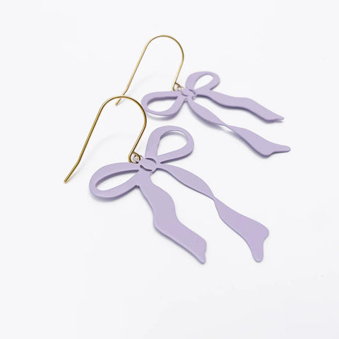 Midi Bow earrings in Delicate Lilac| Denzandco