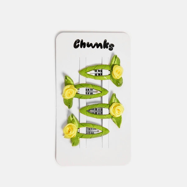 Rosette Snap Clips in Yellow | Chunks