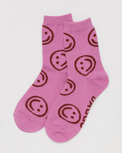 Baggu | Crew Socks | Extra Pink Happy