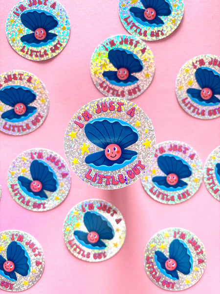 Just A Little Guy Glitter Vinyl Sticker | Studio Flos