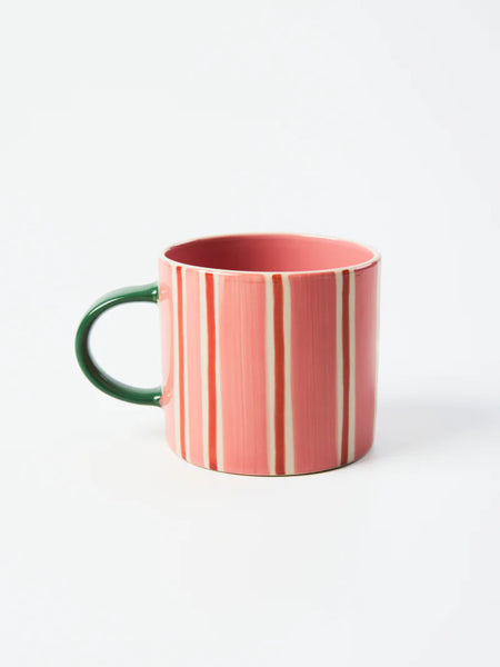 BLOOMIE PINK STRIPE MUG | Jones & Co