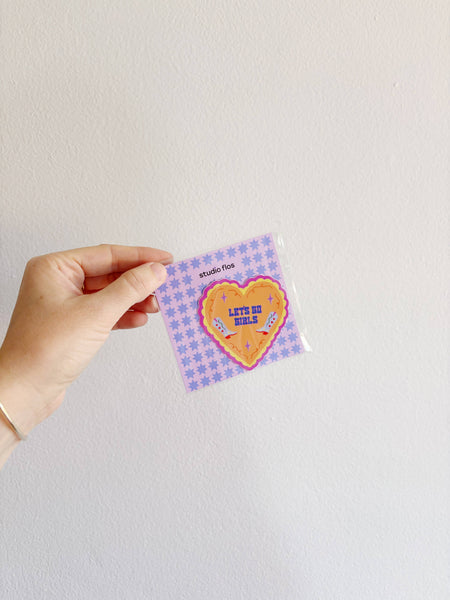 Let's Go Girls Cowgirl Line Dance Heart Vinyl Sticker | Studio Flos