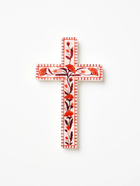 SAMIRA LARGE CROSS PINK FLOWER  | Jones & Co