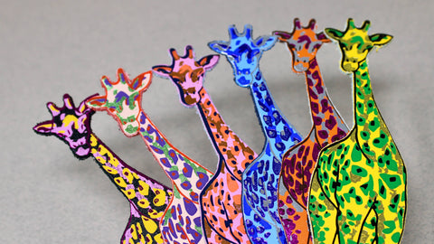 Giraffe Shaped Leather Bookmark | Ark Colour Design