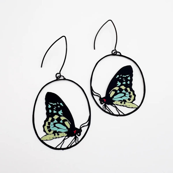 Midi Butterfly earrings in Cairns Birdwing | Denzandco