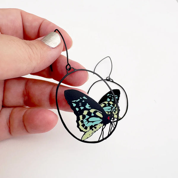 Midi Butterfly earrings in Cairns Birdwing | Denzandco